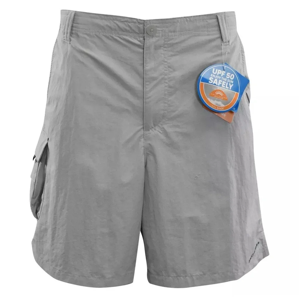 Columbia Men's Small‎ Cargo Shorts Light Grey PFG Bahama Omni-Shade (019) UPF 50